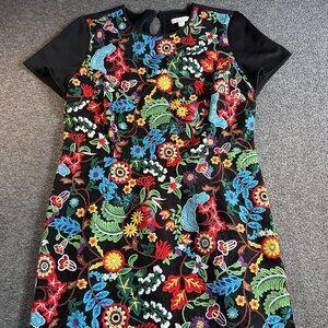 New York & Company‎ Floral-Embroidered Sheath Dress in Black size 12,  NEW $129